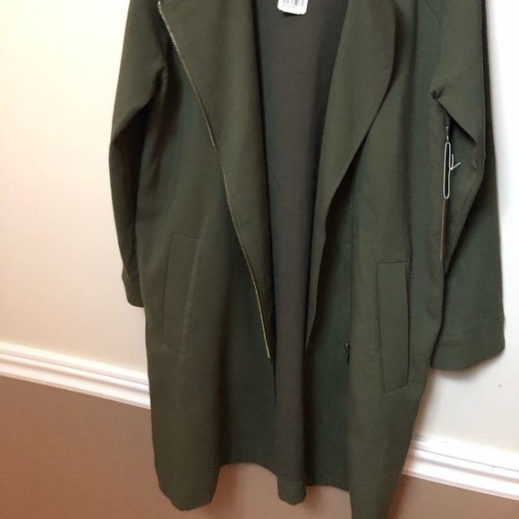 Forever 21 Contemporary Dark Green Long Coat - Picture 2 of 3
